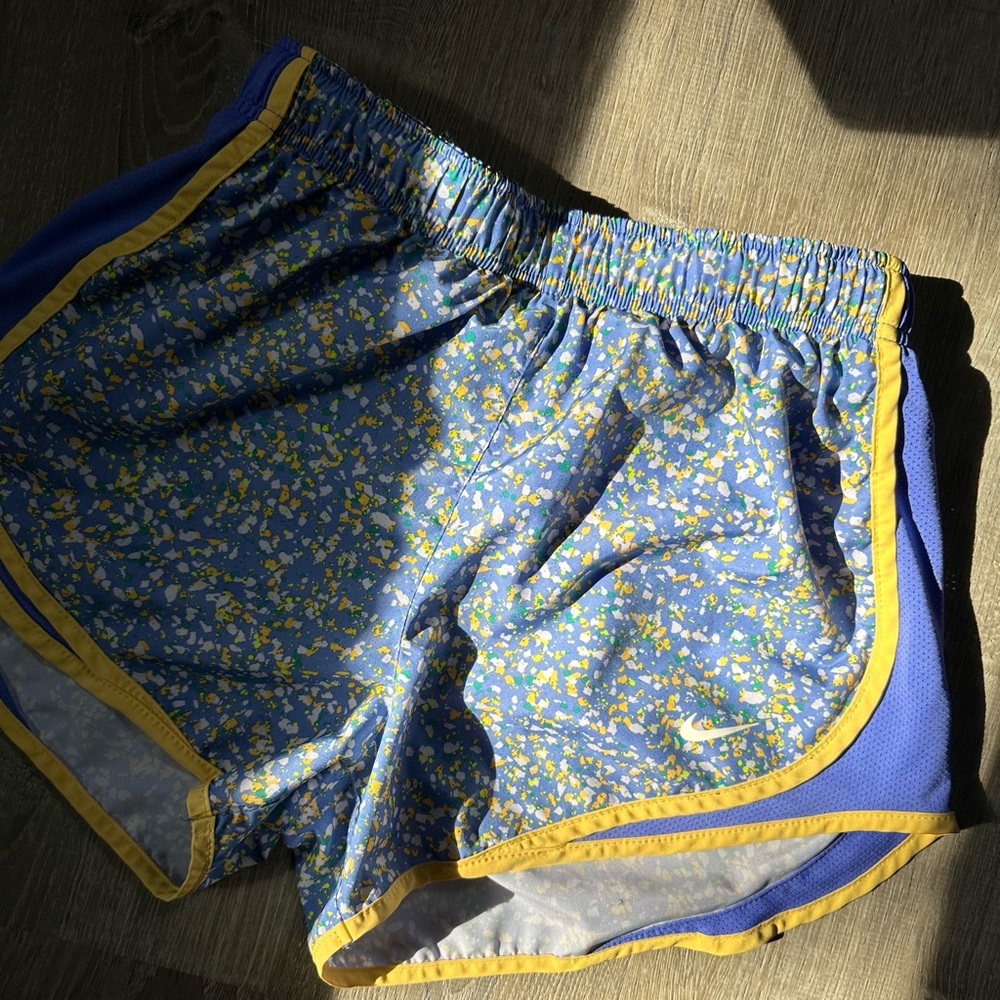 Nike Blue and Yellow Women's Shorts